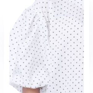 Primark Polka Dot Puff Sleeve Ruffle Neck Top NWT Size 6
